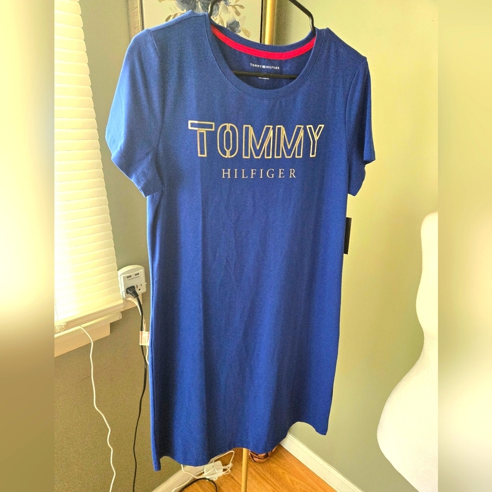 Tommy Hilfiger Dress sz Medium Royal Blue/Gold